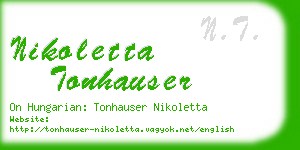 nikoletta tonhauser business card